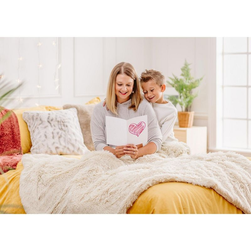 Chanasya Solid Faux Long Fur Fuzzy Throw Blanket - 90" x 66" (Twin Size) - Creme
