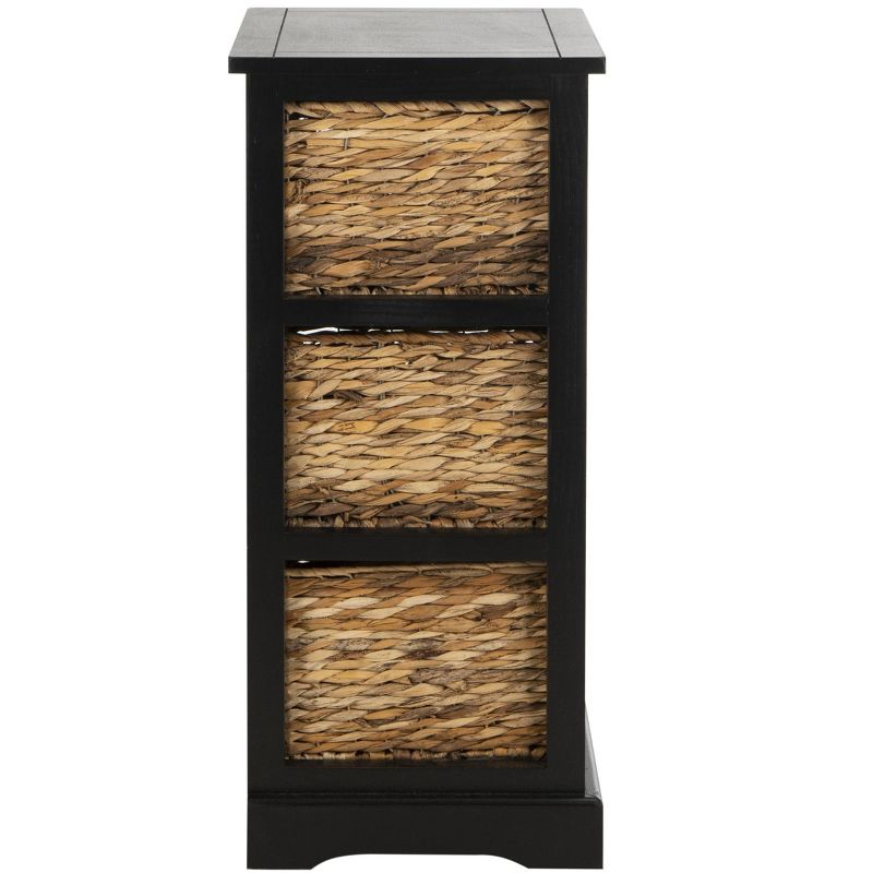 Halle Storage Side Table - AMH5738 - Distressed Black - Safavieh Couture