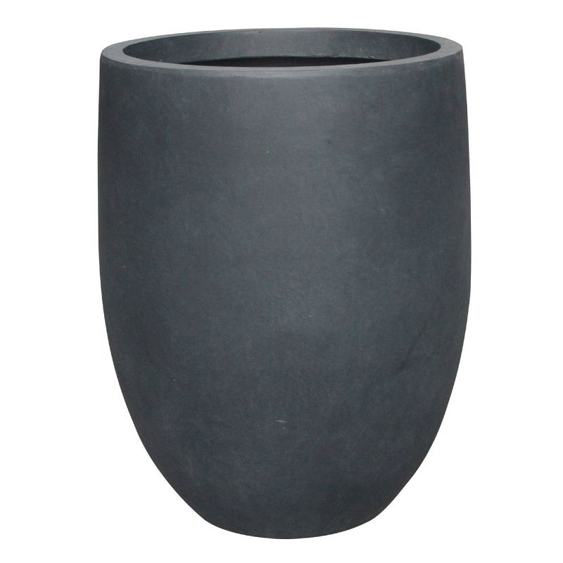 Rosemead Home & Garden, Inc. 17" Wide Kante Modern Concrete/Fiberglass Indoor Outdoor Planter Pot Charcoal Gray: Weather-Resistant