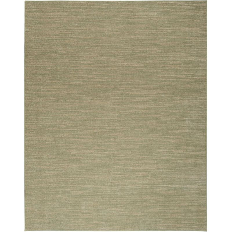 Nourison Essentials Solid Indoor/Outdoor Area Rug Green Gold 9'x12'
