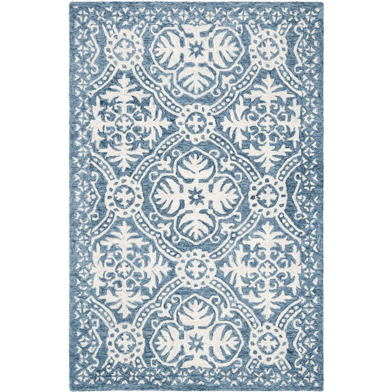 Micro-Loop MLP606 Hand Tufted Area Rug - Blue/Ivory - 4'x6' - Safavieh.