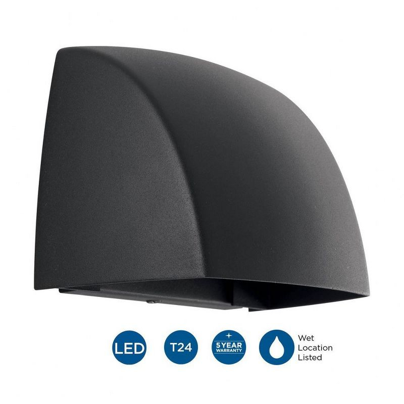 Progress Lighting Cornice 1-Light Outdoor LED Wall Sconce, Black Aluminum, Antique Bronze Shade