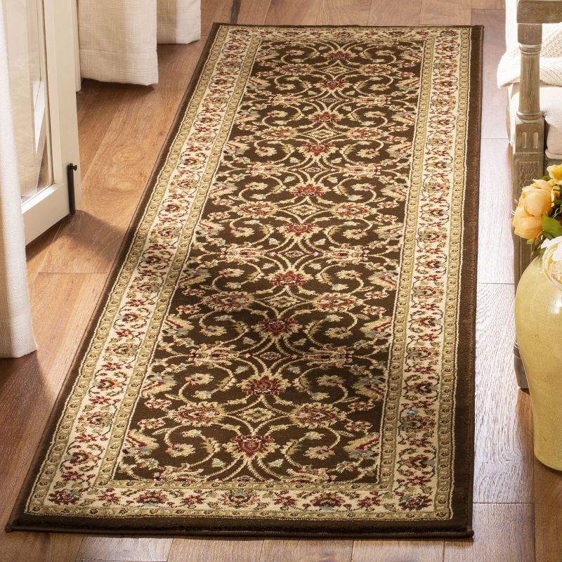 Lyndhurst LNH553 Power Loomed Runner Rug - Brown/Ivory - 2'3"x8' - Safavieh