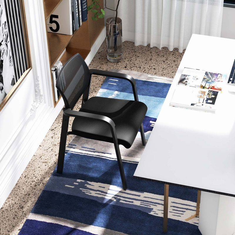 Costway Conference Chairs Set of 2 Stackable Office Guest Mesh Chairs for Waiting Room