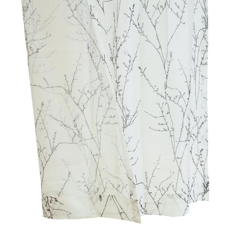 Habitat Liberty Whimsical Branch Motif Light Filtering Grommet Curtain Panel for Livingroom 52" x 108" White