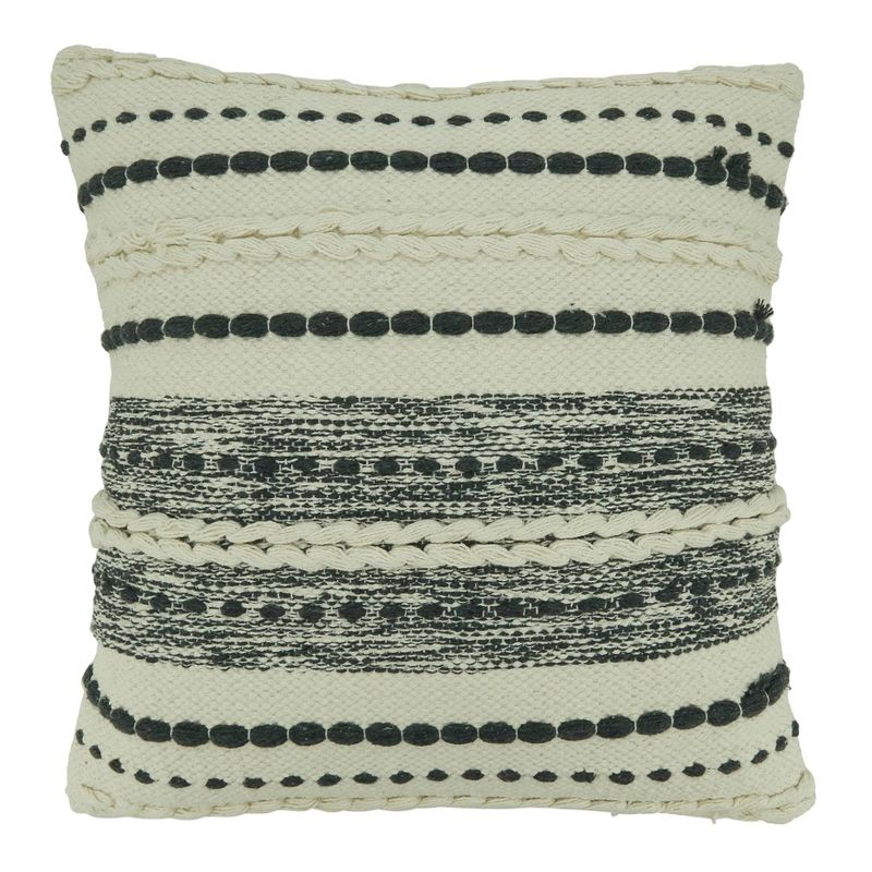 Saro Meir Design Striped Cotton Throw Pillow