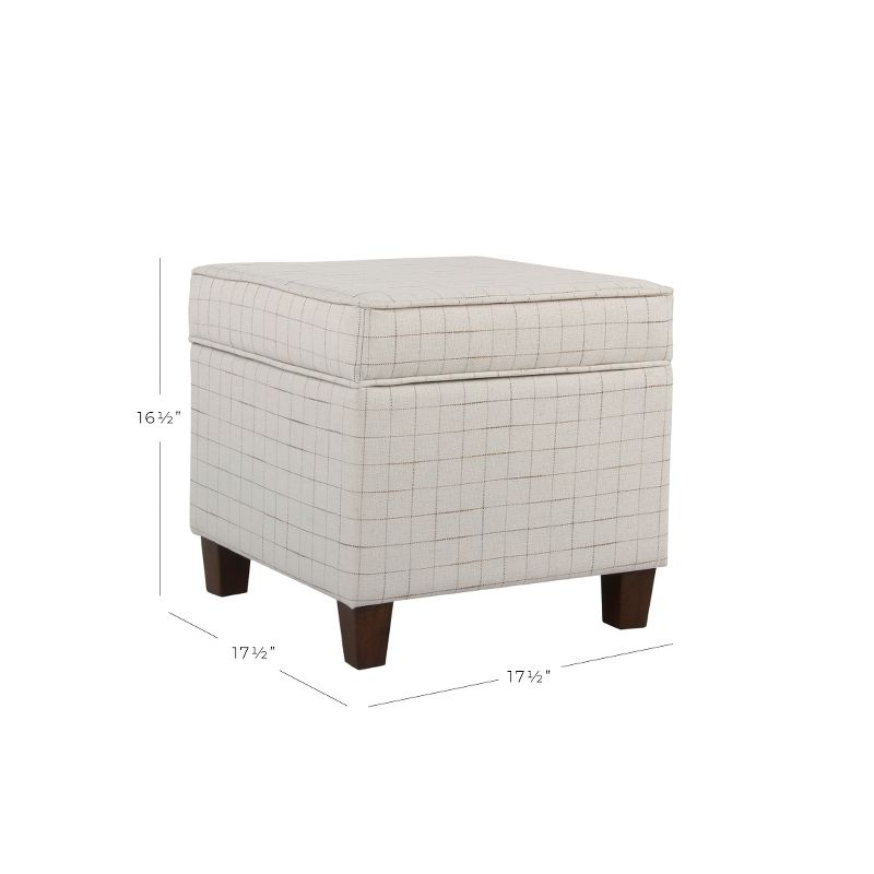 Cole Classics Square Storage Ottoman with Lift Off Top Natural - HomePop: Bedroom Bench, Footrest