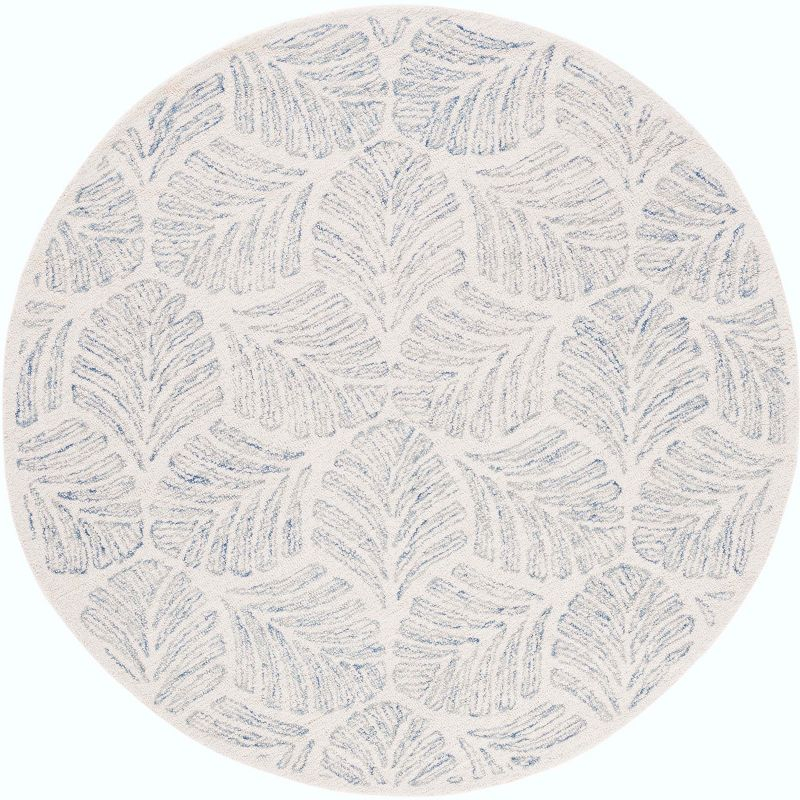 Martha Stewart Jardin - MSR3529 - Indoor Hand Tufted Area Rugs - Ivory/Blue - 6' Round