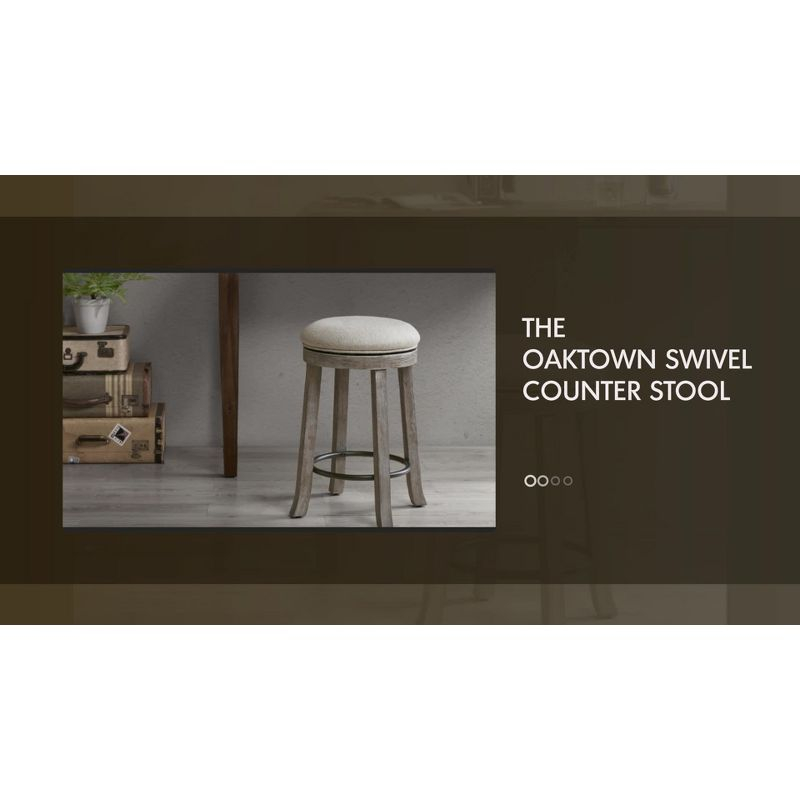 Boomerang Counter Height Barstool Light Gray: Upholstered, Pecan Finish Legs, 300 lbs Capacity
