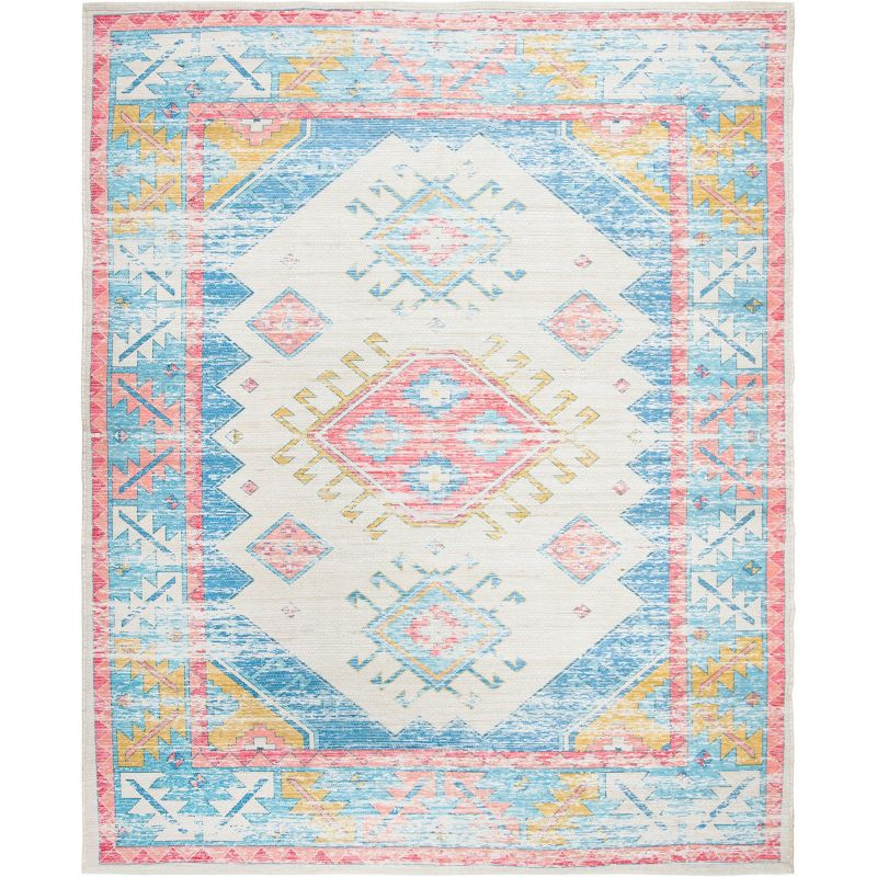 Saffron SFN509 Hand Loomed Indoor Area Rug - Cream/Blue - 8'x10' - Safavieh