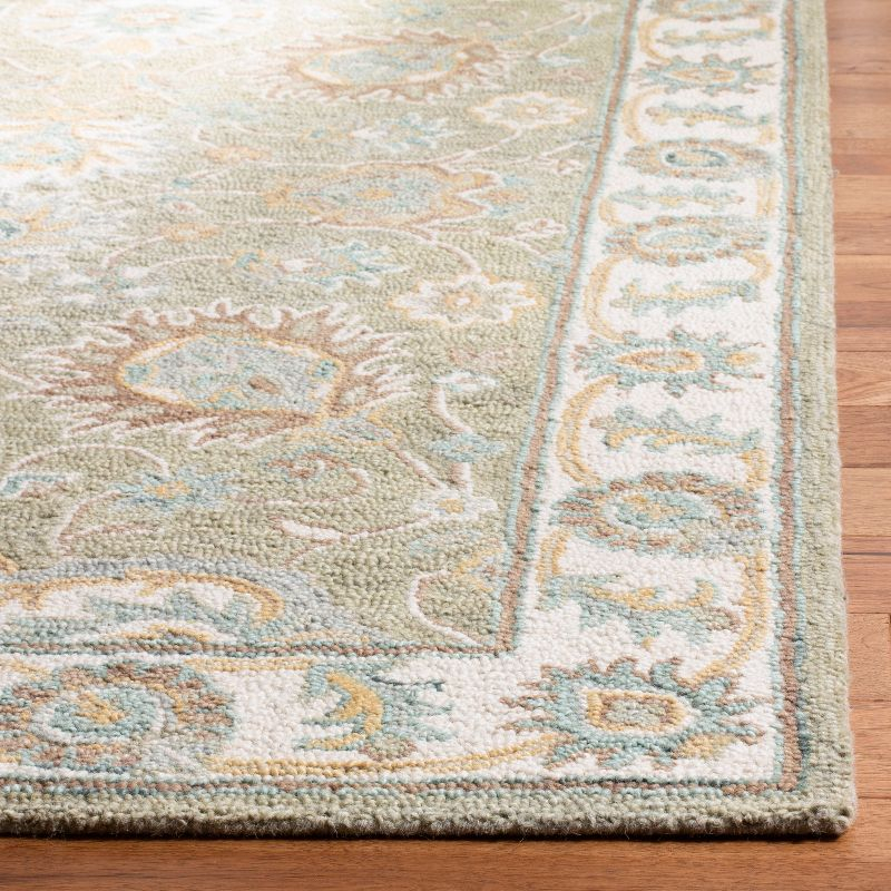 Blossom BLM702 Hand Tufted Area Rug - Sage/Ivory - 6'x6' - Safavieh.