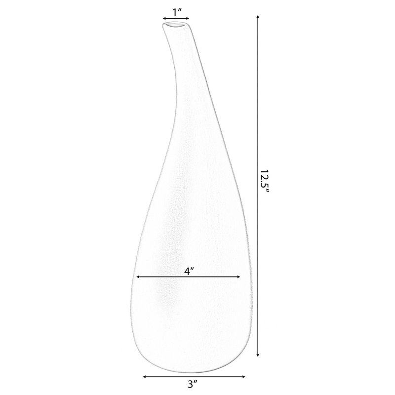 Uniquewise White Contemporary Unique Teardrop Shaped Ceramic Table Vase Flower Holder,12.5 Inch