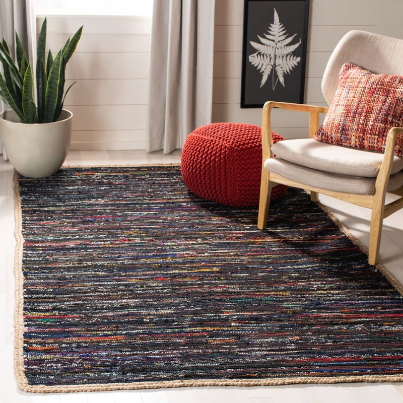 Montauk MTK960 Hand Woven Area Rug - Black/Natural - 5'x8' - Safavieh.
