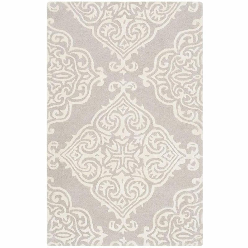 Glamour GLM568 Hand Tufted Indoor Accent Rug - Silver/Ivory - 2'x3' - Safavieh
