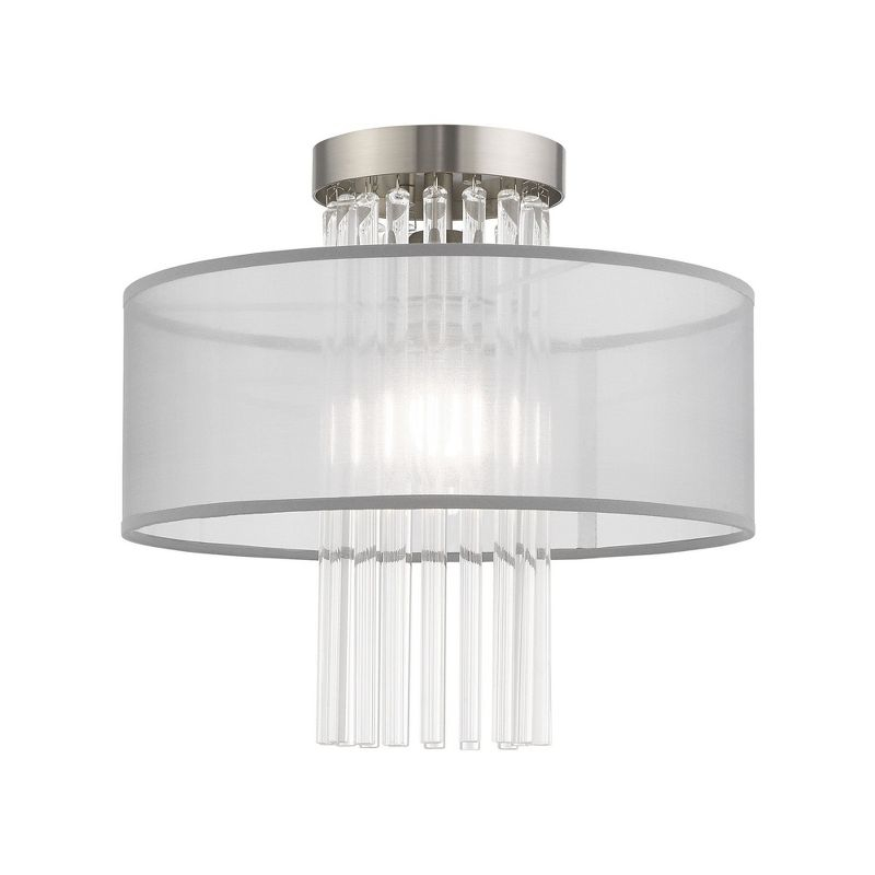 Livex Lighting Alexis 1 - Light Flush Mount in  Brushed Nickel