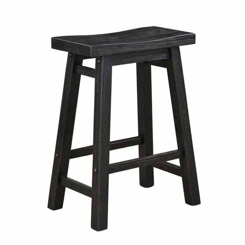 Boraam Sonoma Backless Saddle Counter Height Barstool Black Charcoal Finish