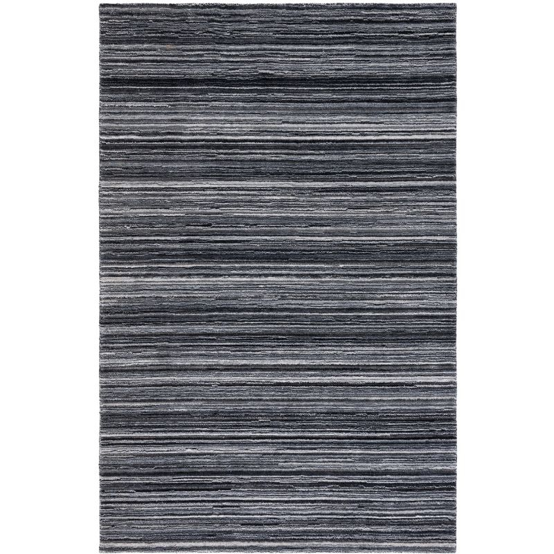 Elements ELM701 Hand Woven Area Rug - Black/Grey - 5'x8' - Safavieh.