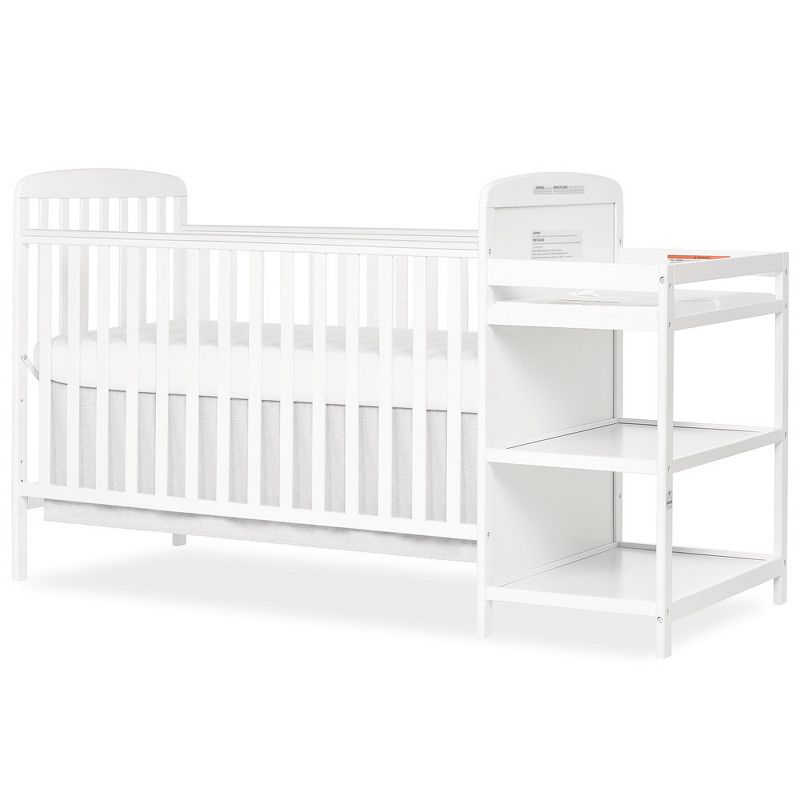 Dream On Me Anna 4 in 1 Full-Size Crib and Changing Table Combo in White