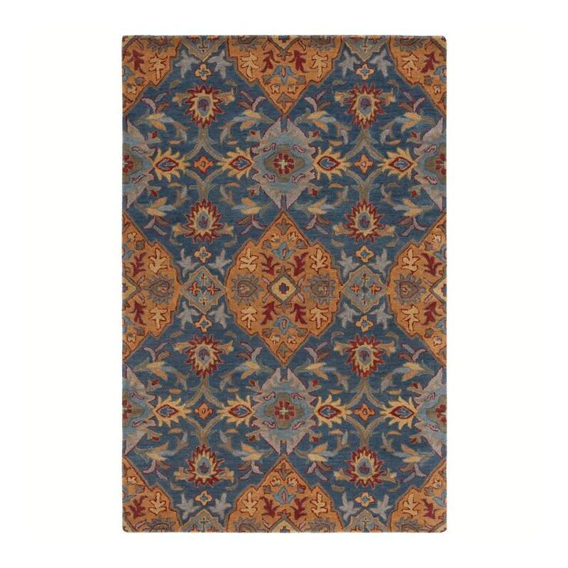 Heritage HG653 Handmade Area Rug - 4'x6' - Navy/Gold - Safavieh
