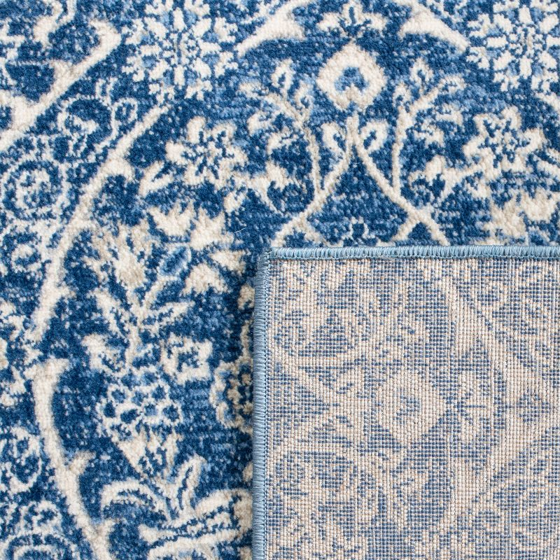 Brentwood BNT860 Power Loomed Area Rug - Navy/Light Grey - 5'x5' - Safavieh.