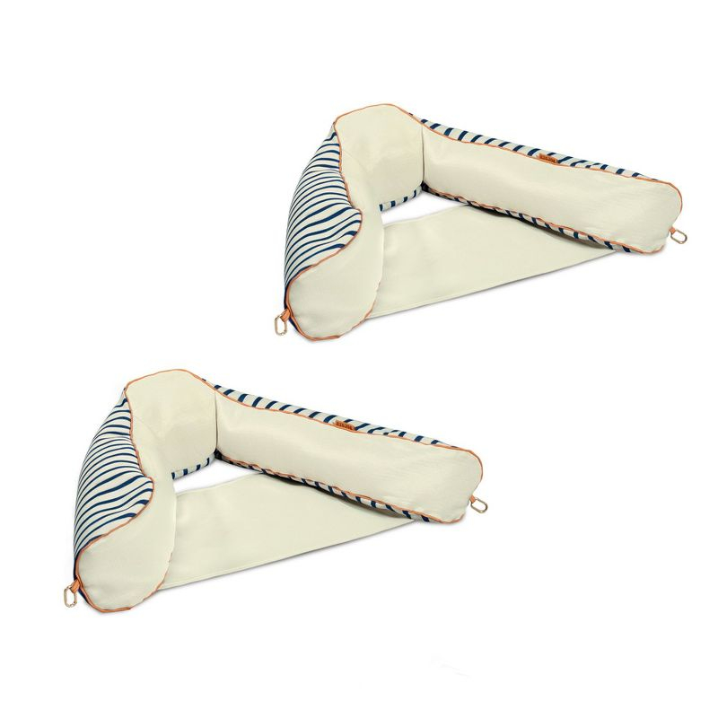 Big Joe Lux Bali Sling Pool Float, Cape Stripe, UV Protected, No Inflation Needed