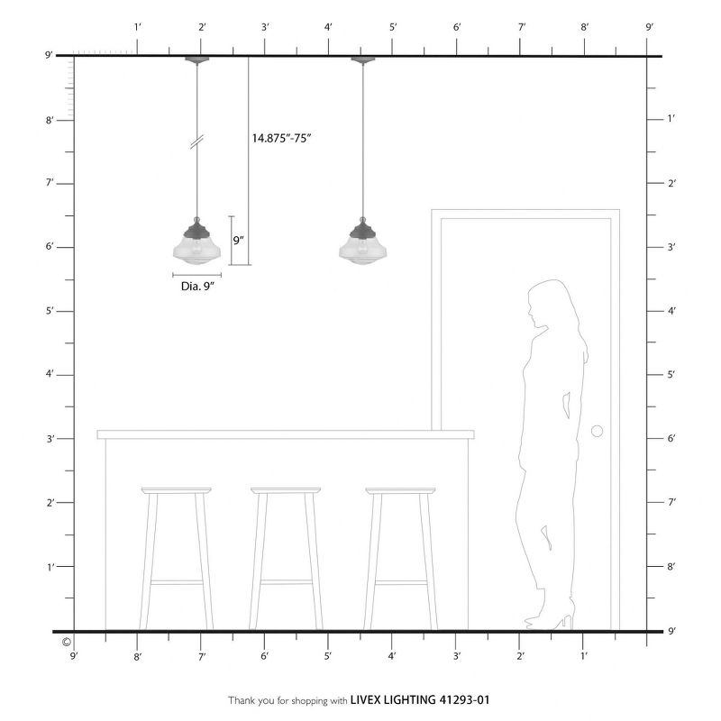 Livex Lighting Avondale 1 - Light Pendant in  Antique Brass