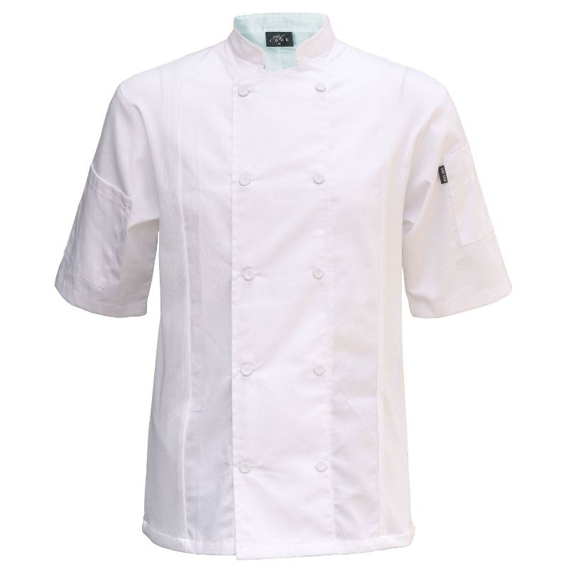 Chef Code Cool Breeze Side Vent Chef Coat, Short Sleeves White XS
