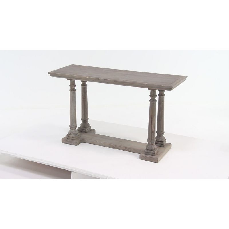 Wood Console Table Light Brown - Olivia & May: Rustic Fixed Shelf, Indoor Use