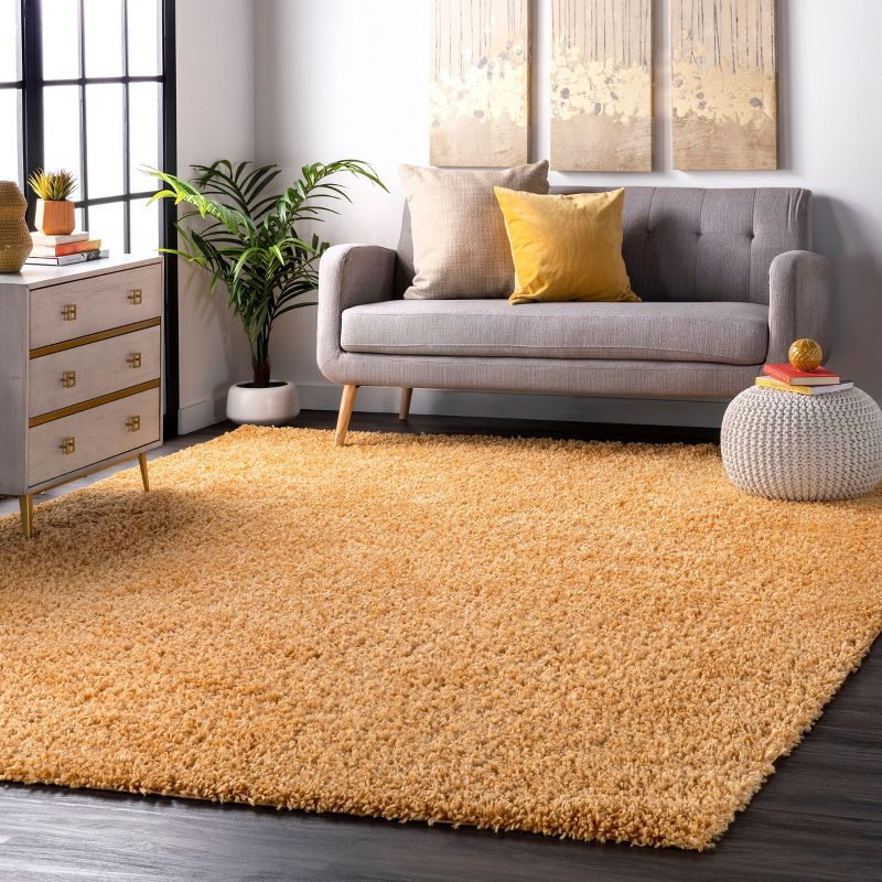 Nuloom Kara Solid 5x8 Shag Indoor Area Rug for Living Room Bedroom Dining Room Nursery, Yellow