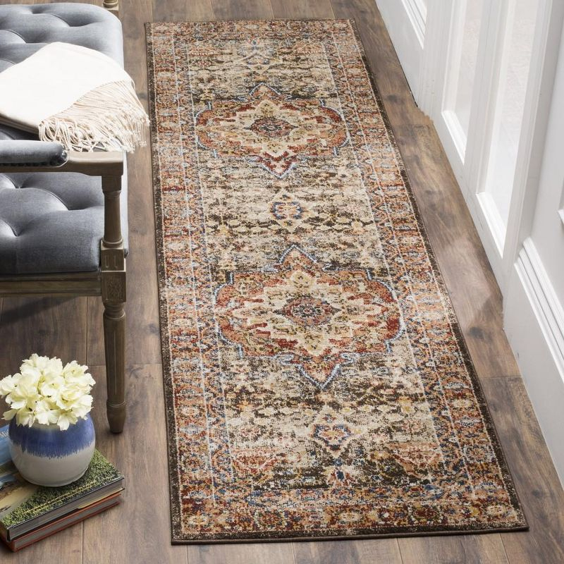 Bijar BIJ652 Power Loomed Indoor Runner Rug - Brown/Rust - 2'3"x6' - Safavieh