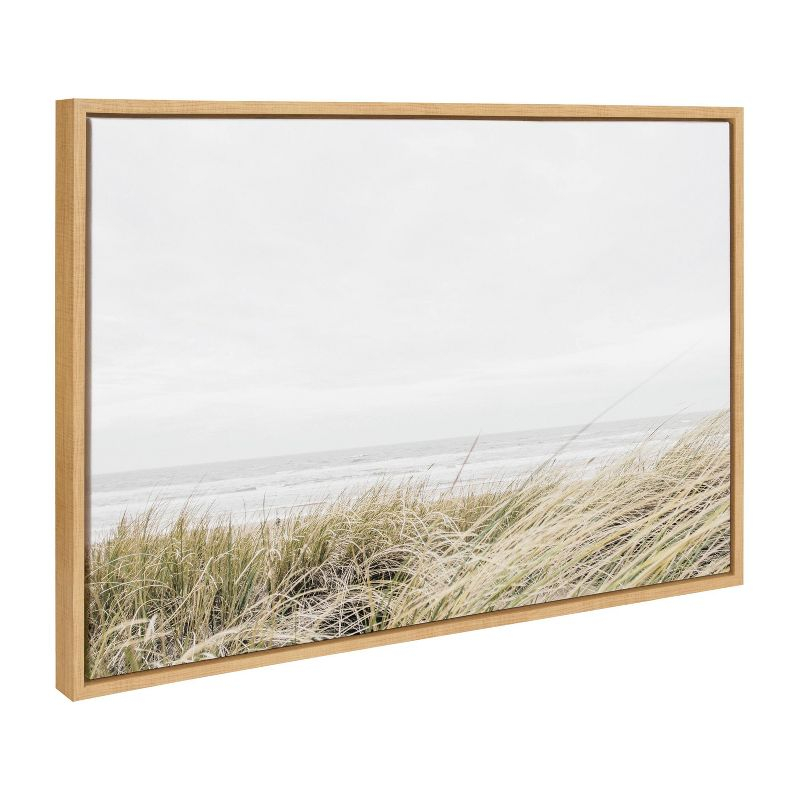 23" x 33" Sylvie East Beach Framed Canvas by Amy Peterson Natural - Kate & Laurel All Things Decor: Coastal Wall Display, Nature Scene