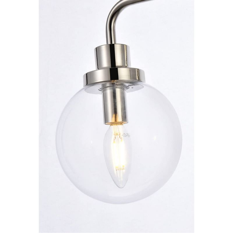 Elegant Lighting Hanson 4 lights bath sconce in polished nickel with clear shade