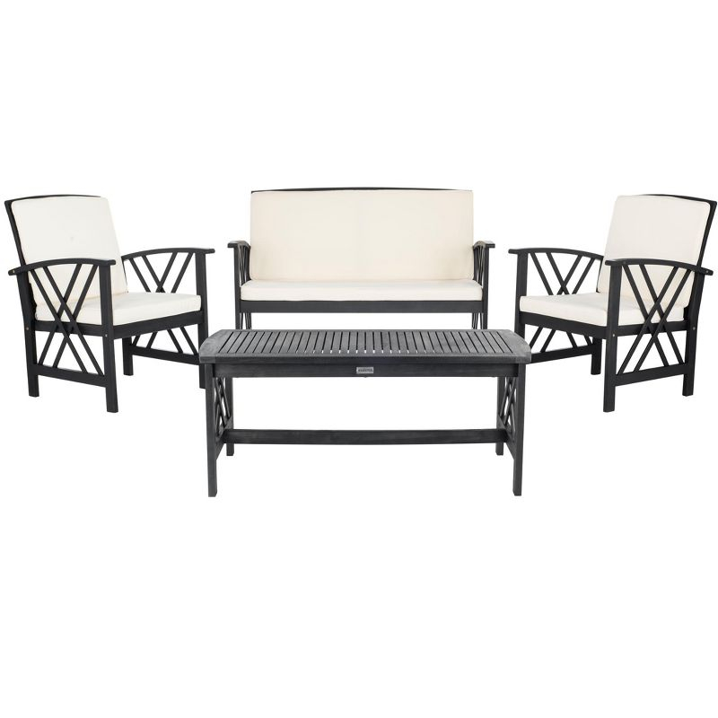 Fontana 4 Piece Set - Indoor/Outdoor - PAT7008 - Black/Beige - Safavieh