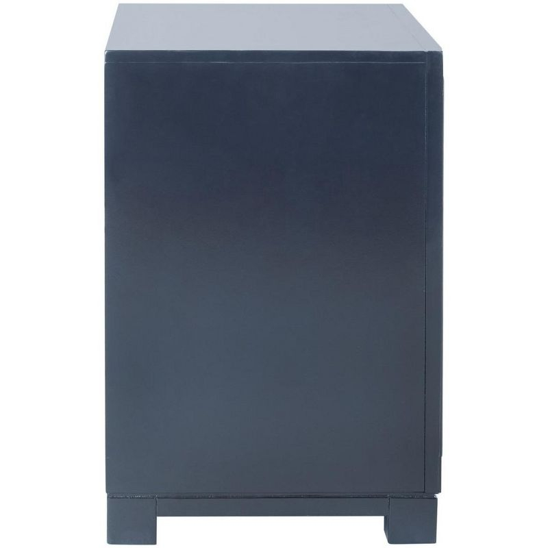 Raina 3 Drawer Greek Key Nightstand - Navy - Safavieh