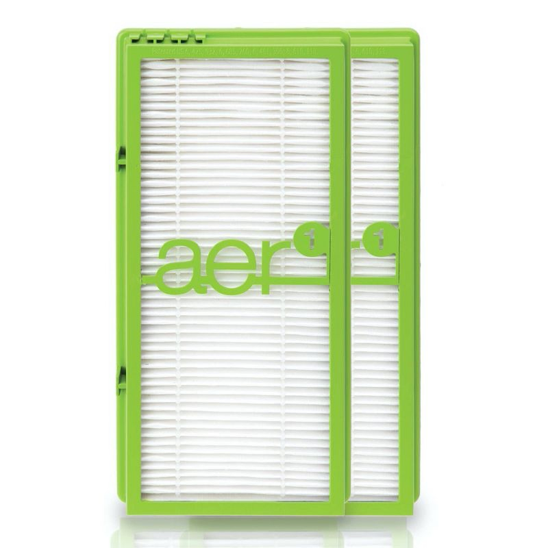 Bionaire 2pk AER1 Allergen Air Purifier Filters Green: True HEPA, EPA Certified, Captures Odors & Smoke, Fits Bionaire & Holmes