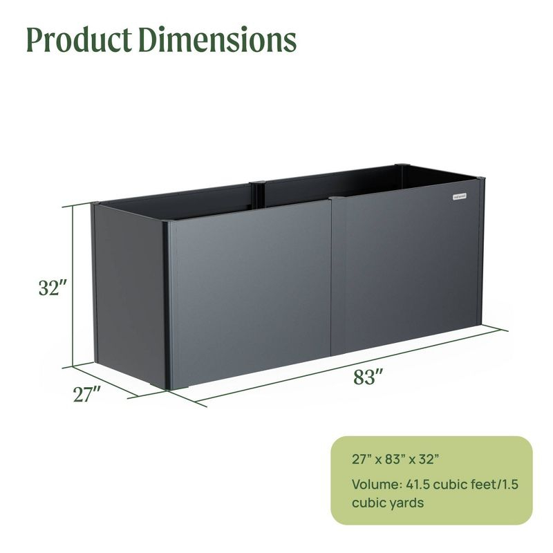 Vego Garden Modern 32" Tall Metal Outdoor Long Planter Box