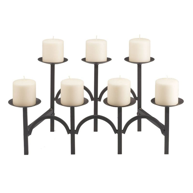 Achla Designs 10"x19" Nordic Hearth Fireplace Candelabra Black