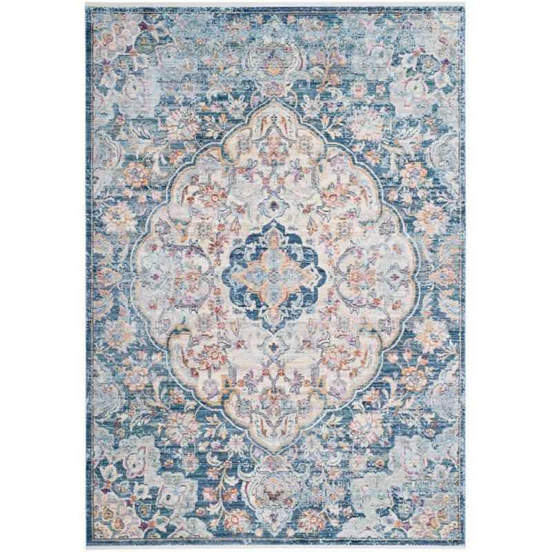 Illusion ILL711 Power Loomed Area Rug - Cream/Blue - 5'x8' - Safavieh