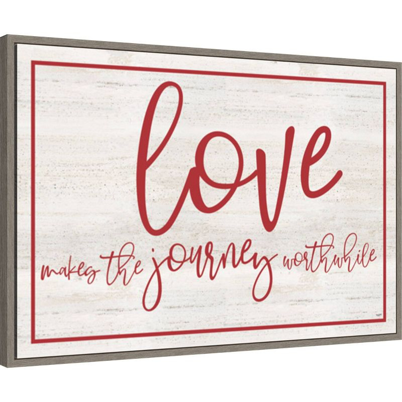 Amanti Art 33"x33" Valentines Sentiment Journey by Tara Reed Framed Canvas Wall Art Print