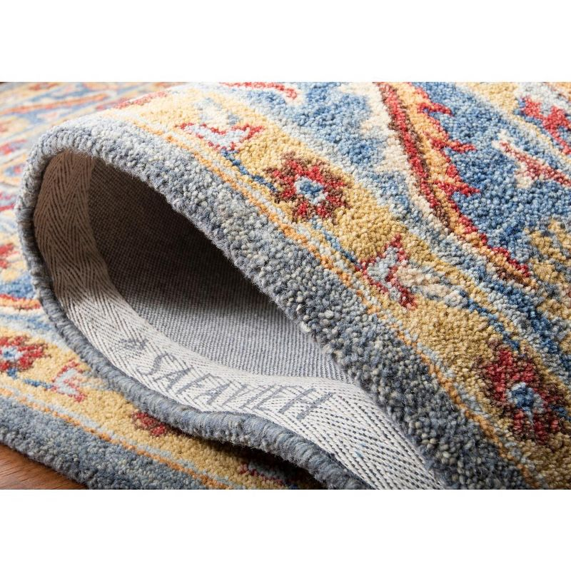 Antiquity AT504 Hand Tufted Runner Rug - Blue/Gold - 2'3"x8' - Safavieh.