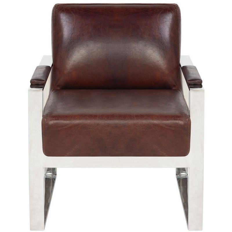 Parkgate Occassional Chair - KNT5010A - Brown/Silver - Safavieh Couture