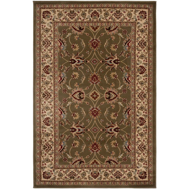 Lyndhurst LNH553 Power Loomed Area Rug - Green/Ivory - 4'x6' - Safavieh