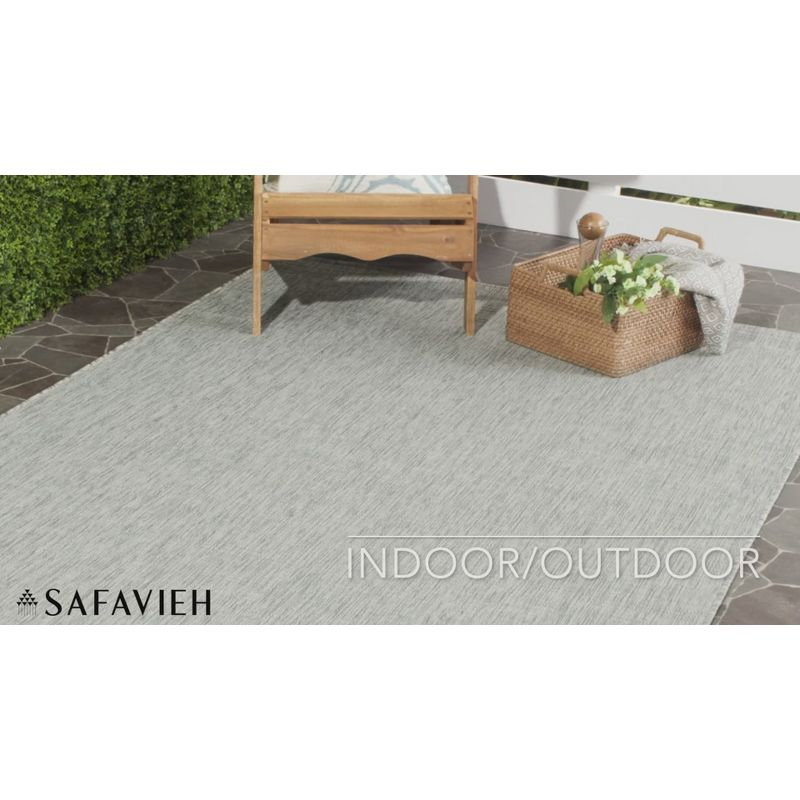 Courtyard CY8576 Power Loomed Indoor and Outdoor Area Rug - Grey/Turquoise - 8'x11' - Safavieh
