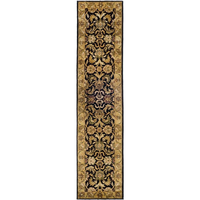 Classic CL252 Hand Tufted Runner Rug - Black/Gold - 2'3"x10' - Safavieh.