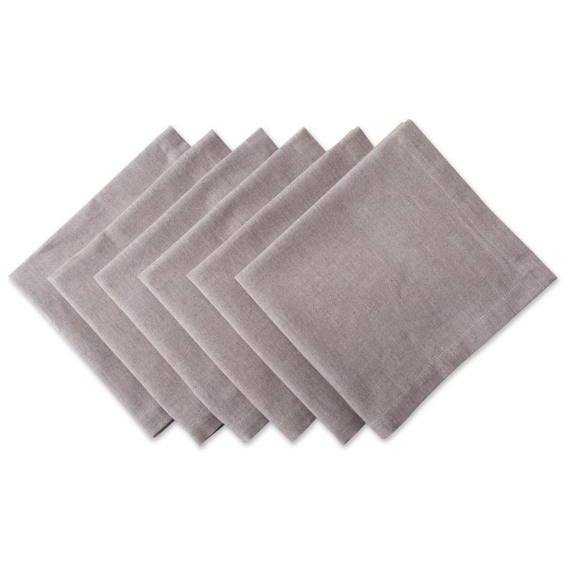 Design Imports  Chambray Napkin Set 6 Piece, Stone, 20X20"