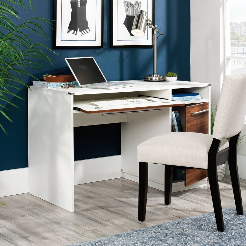 Vista Key Single Pedestal Desk Pearl Oak - Sauder