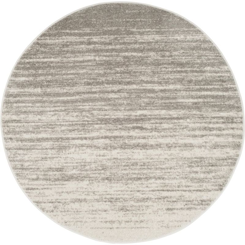 Adirondack ADR113 Non-Shedding Power Loomed Indoor Area Rug - Light Grey/Grey - 6' Round - Safavieh
