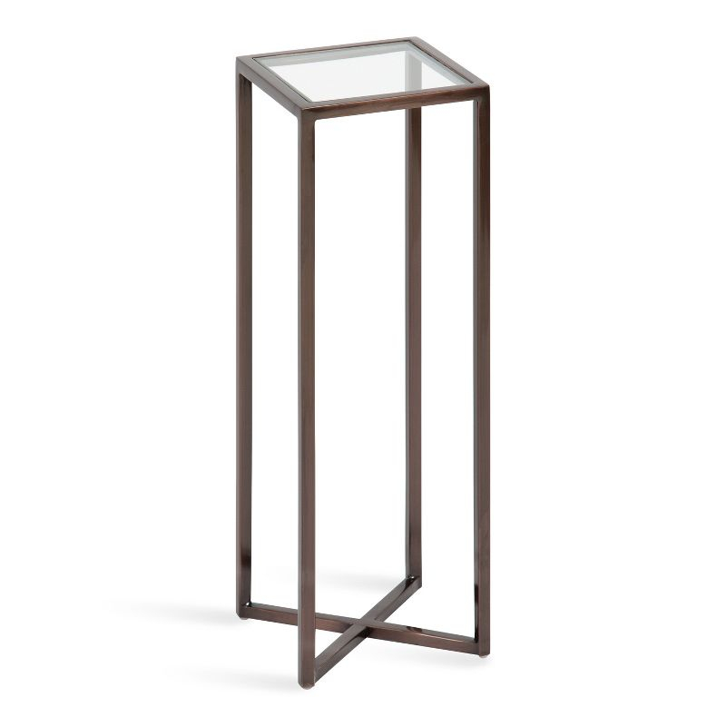 Kate and Laurel Jaspur Square Metal Drink Table, 7x7x21, Bronze