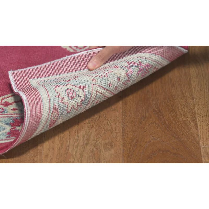 Merlot MER312 Power Loomed Area Rug - Red/Aqua - 4'x6' - Safavieh.
