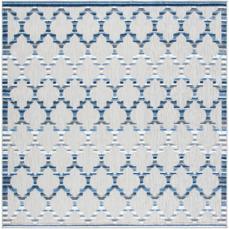 Cabana CBN333 Loomed Indoor Area Rug - Grey/Blue - 6'7"x6'7" - Safavieh